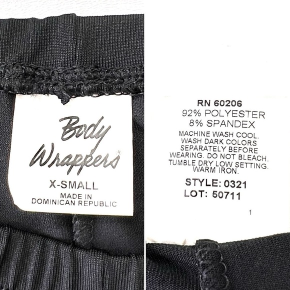 Body Wrappers XS Black Leotard & Leggings +  2 Pair Boy Shorts Orange Green New - Picture 9 of 12